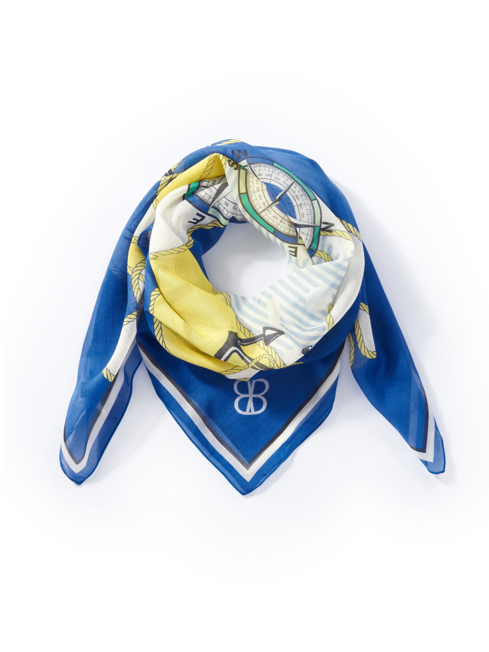 Sjaaltje met ingewerkt butterfly-logo Van Basler blauw Kopen