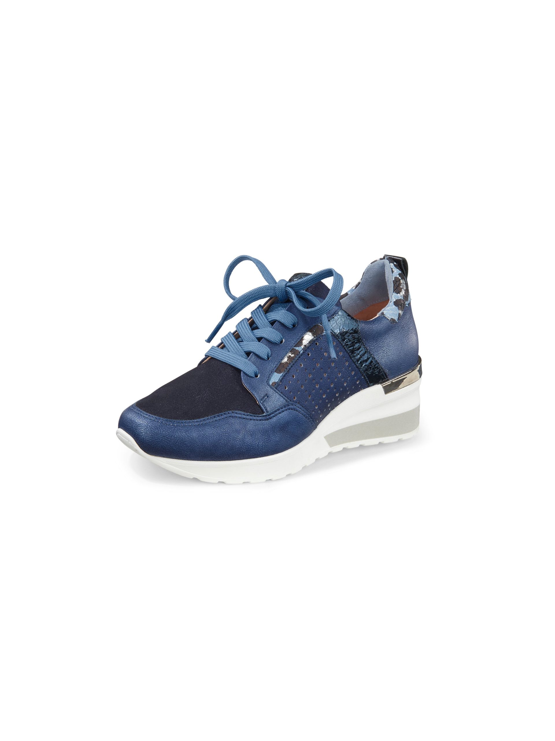 Sneakers van nappaleer met Wave me up-voetbed Van Softwaves blauw Kopen